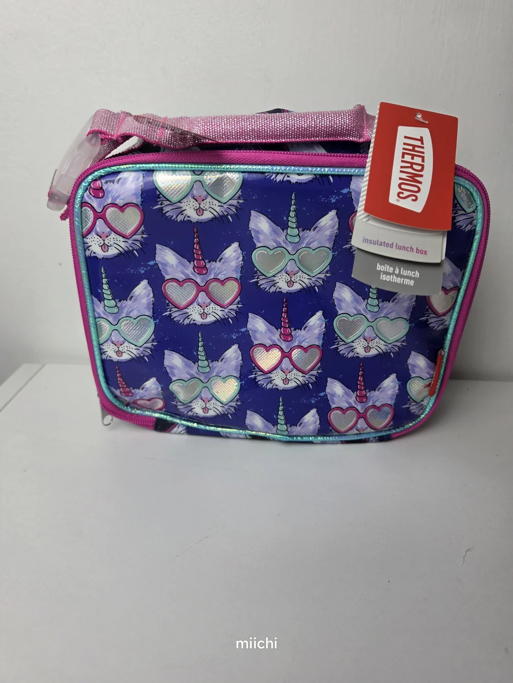 Cute Unicorn Cat Lunch Bag in Purple & Pink Caticorn Lunch Bag